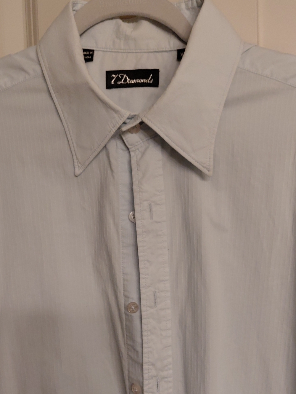 7 Diamonds Men’s Light Blue Button-Up Dress Shirt